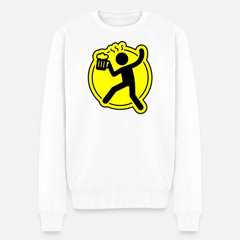 Saufen Bier Prost - Männer Premium Bio Pullover - Weiß