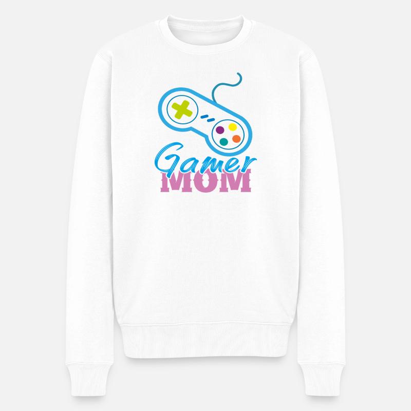 Gamer Mama - Männer Premium Bio Pullover - Weiß