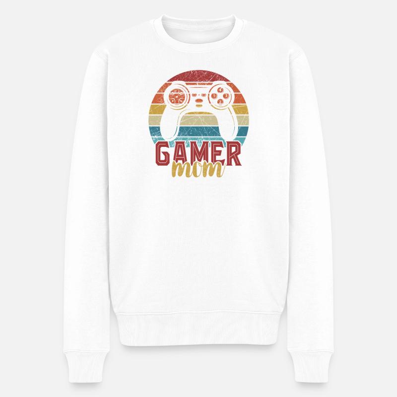 Gamer Mama Lustig - Männer Premium Bio Pullover - Weiß