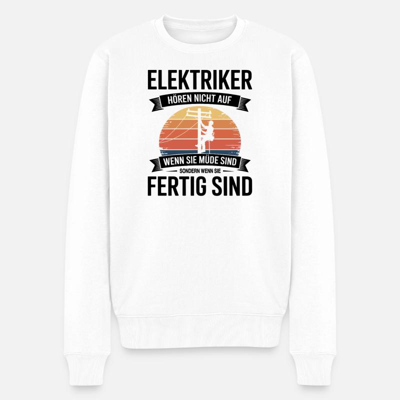 Électricien Chantier - Pull Premium bio Homme - blanc