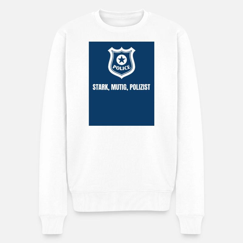 T-Shirt Polizei - Männer Premium Bio Pullover - Weiß