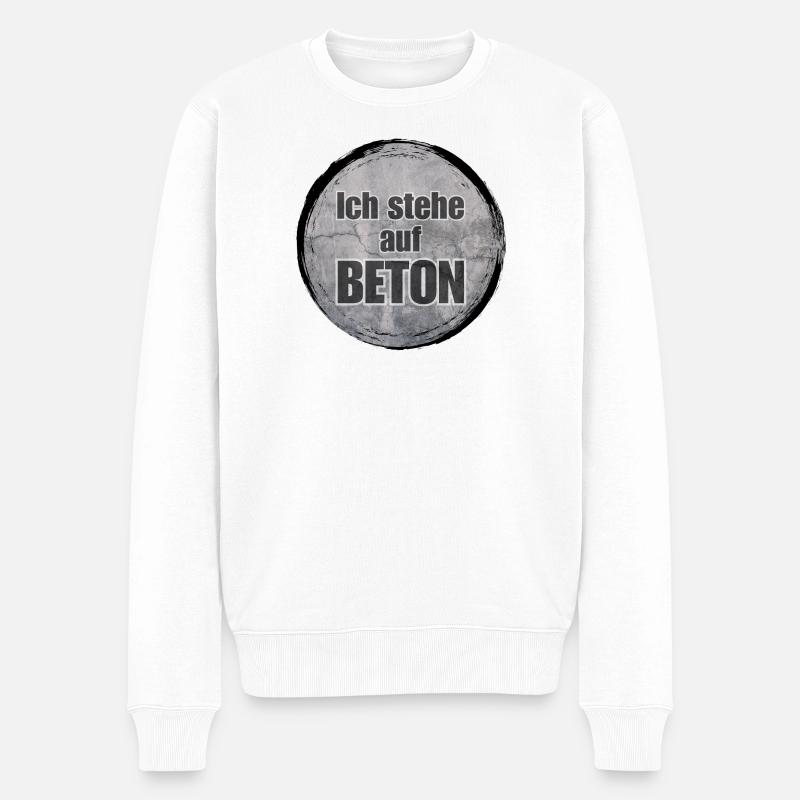 Ich stehe auf Beton - Männer Premium Bio Pullover - Weiß