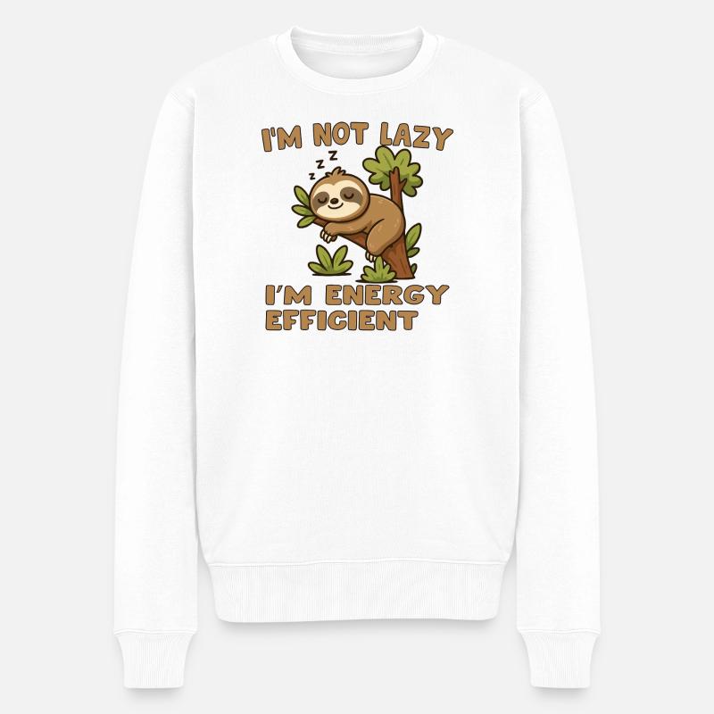Lustige schlafende Schildkröte - Männer Premium Bio Pullover - Weiß