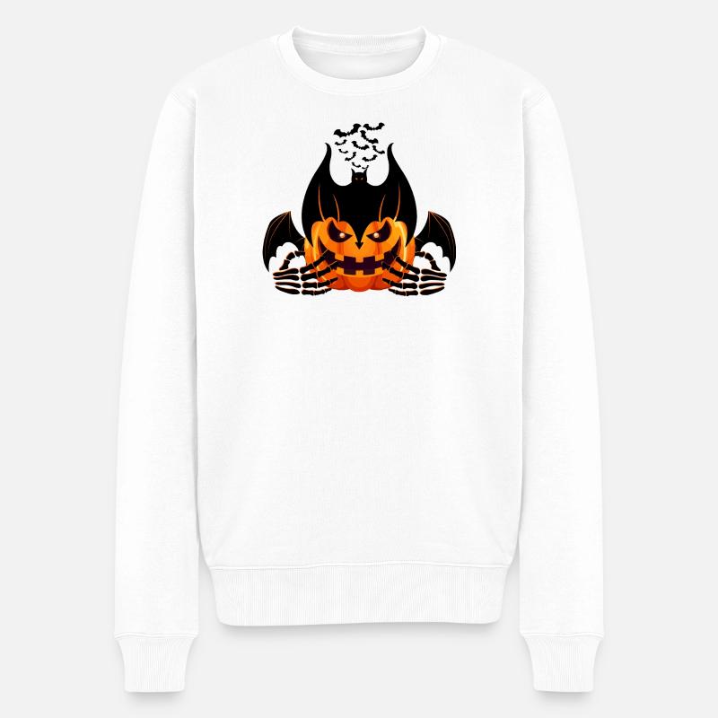 KÜRBIS - Männer Premium Bio Pullover - Weiß