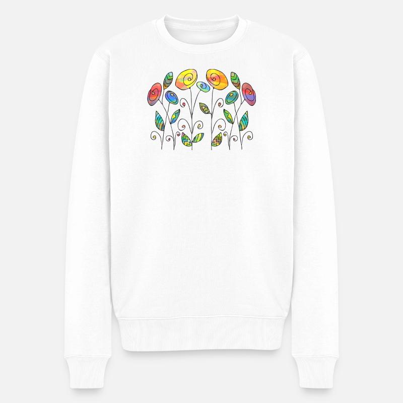 Fleur - Pull Premium bio Homme - blanc