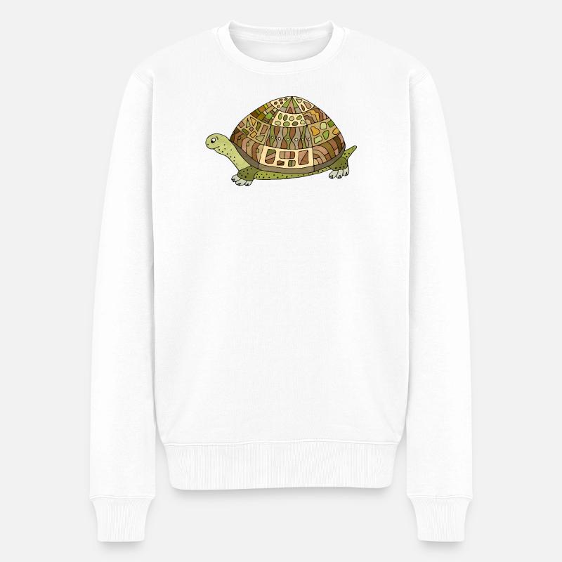Schildkröte - Männer Premium Bio Pullover - Weiß