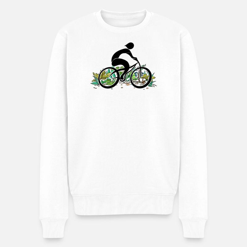 Radfahrer - Männer Premium Bio Pullover - Weiß