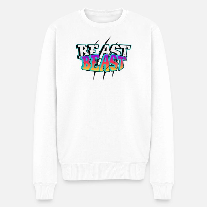 BEAST Graffiti Design - Pull Premium bio Homme - blanc