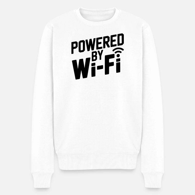 Angetrieben von Wi-Fi - Männer Premium Bio Pullover - Weiß