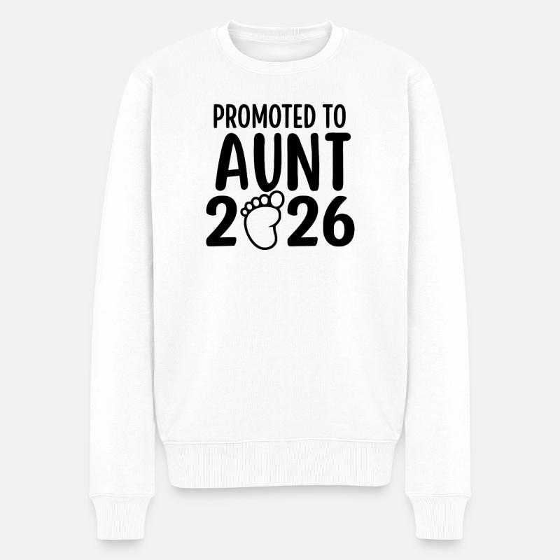 Promoted To Aunt 2026 - Männer Premium Bio Pullover - Weiß