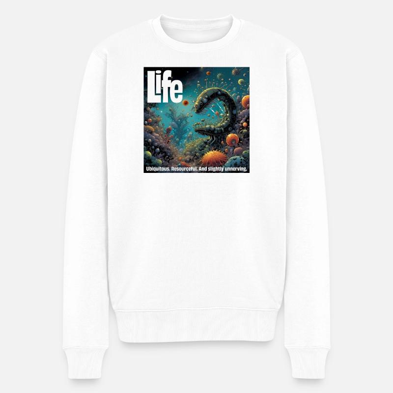 Lebenszyklus Unterwasserwelt Illustration - Männer Premium Bio Pullover - Weiß