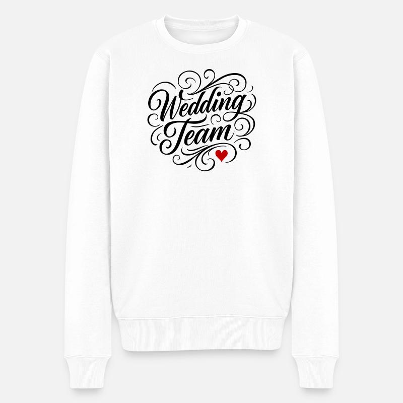 Hochzeit Team Herz - Männer Premium Bio Pullover - Weiß