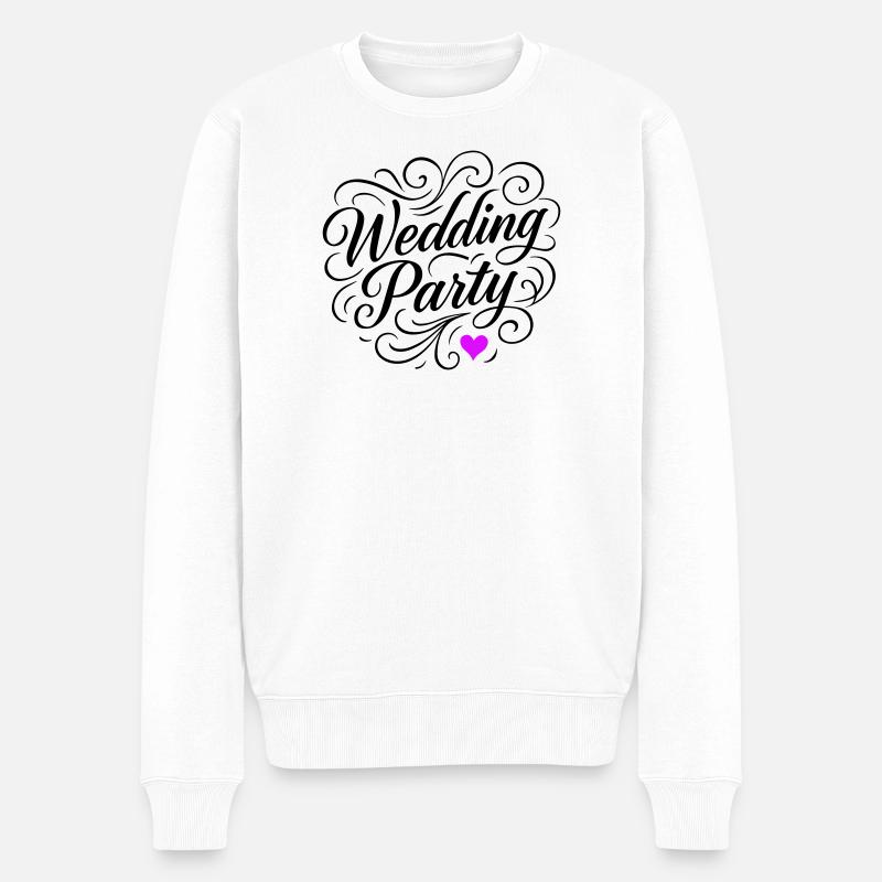 Hochzeit Party Hochzeitsfeier - Männer Premium Bio Pullover - Weiß