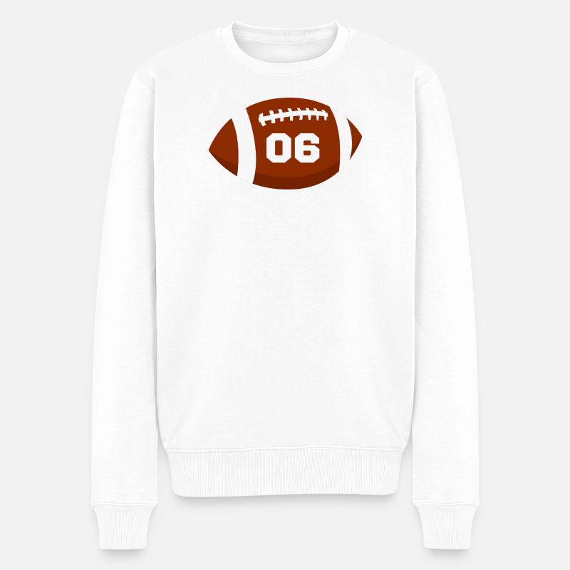 Nummer 6 Rugby - 6. Jubiläum Rugby - Männer Premium Bio Pullover - Weiß