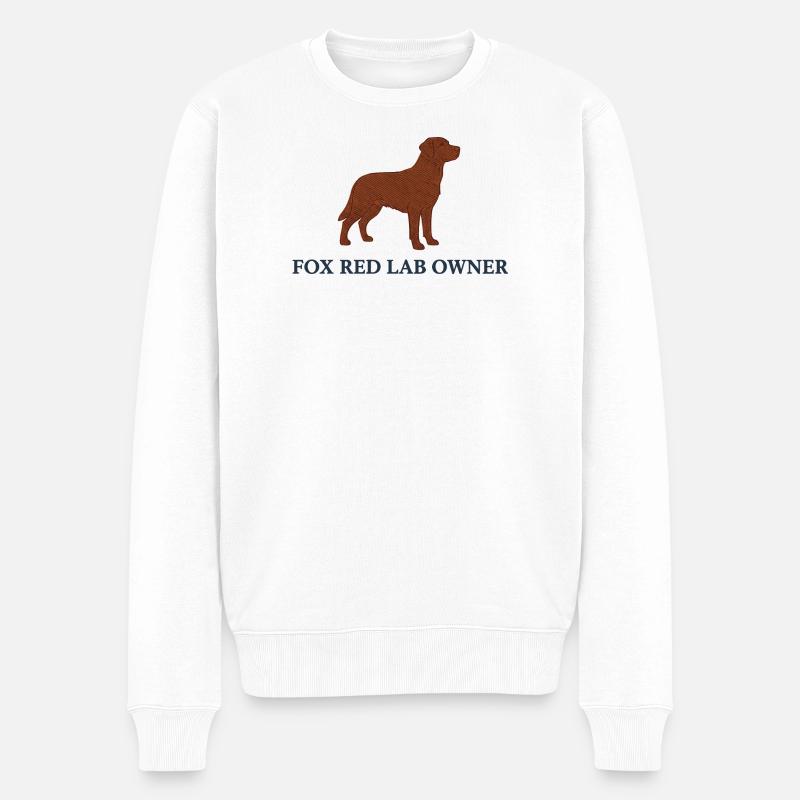 Logo du Labrador rouge renard - Pull Premium bio Homme - blanc
