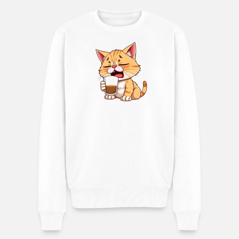 Katze_noch_nicht_wach - Pull Premium bio Homme - blanc