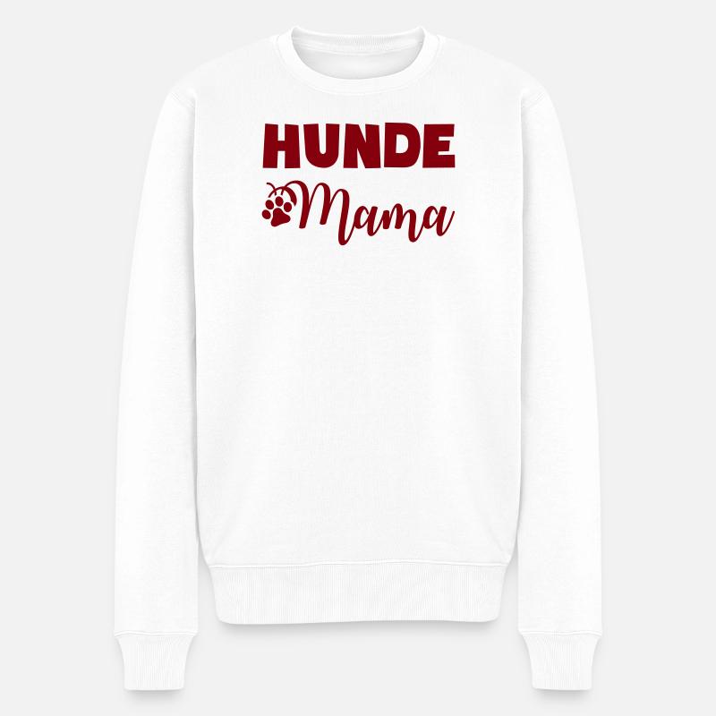 Hundemama Pfotenabdruck - Männer Premium Bio Pullover - Weiß