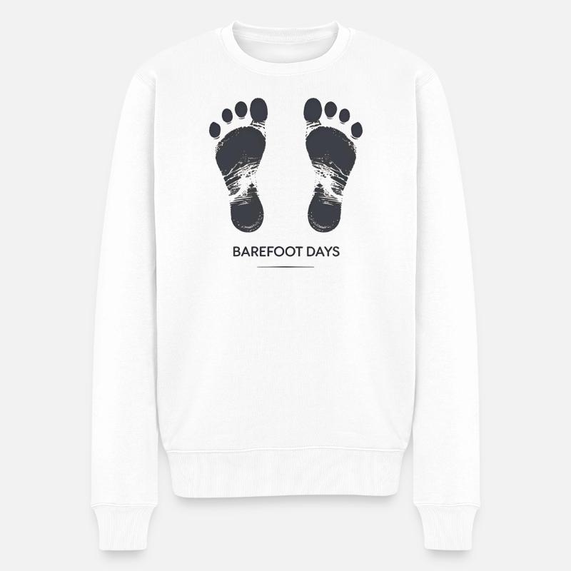 Barefoot days - Männer Premium Bio Pullover - Weiß