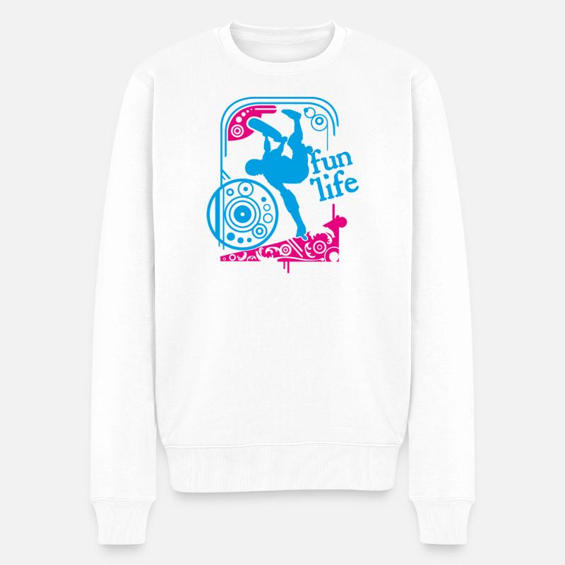 Skate von Helfspawn - Männer Premium Bio Pullover - Weiß