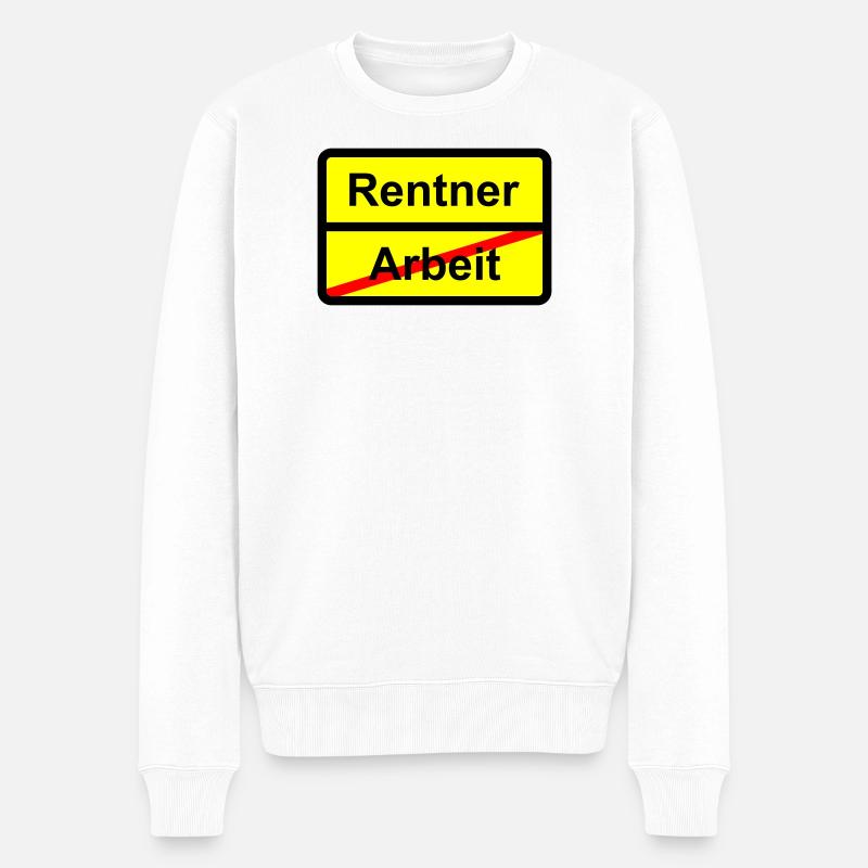 Kritische Melodie Rentner Arbeit - Männer Premium Bio Pullover - Weiß