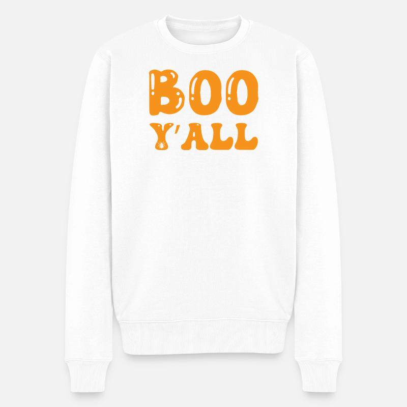 Boo Y'all Halloween-T-Shirt-Design - Männer Premium Bio Pullover - Weiß