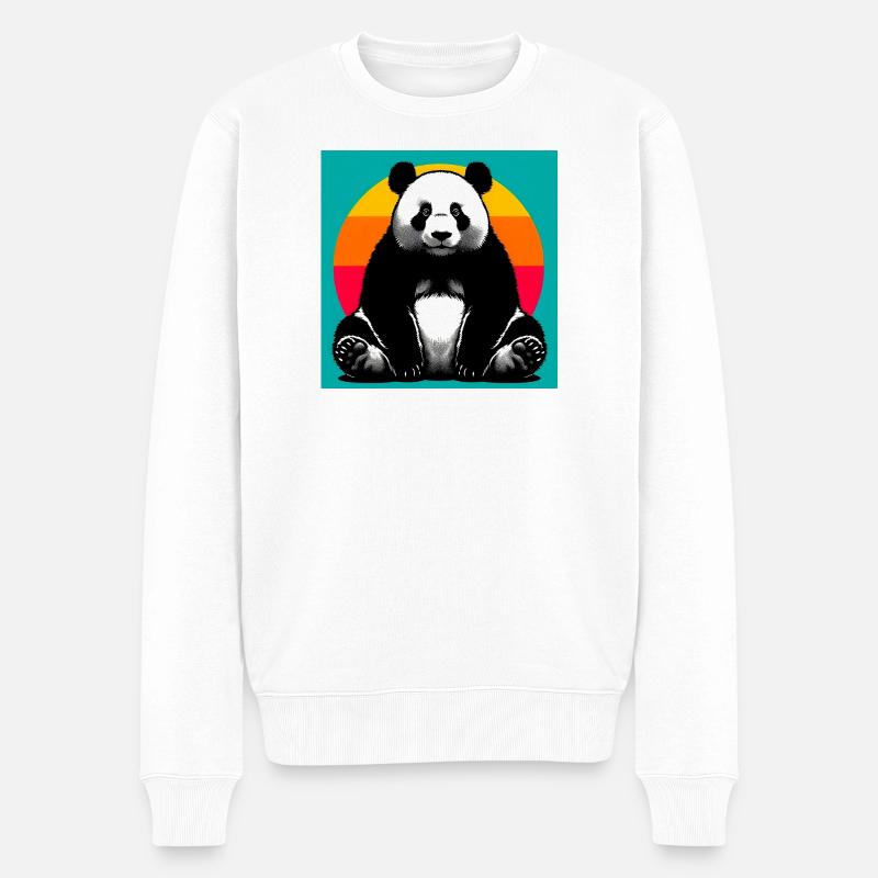 Panda - Männer Premium Bio Pullover - Weiß