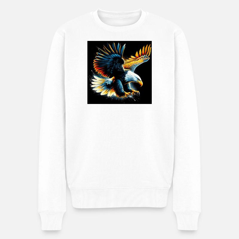 Adler - Männer Premium Bio Pullover - Weiß