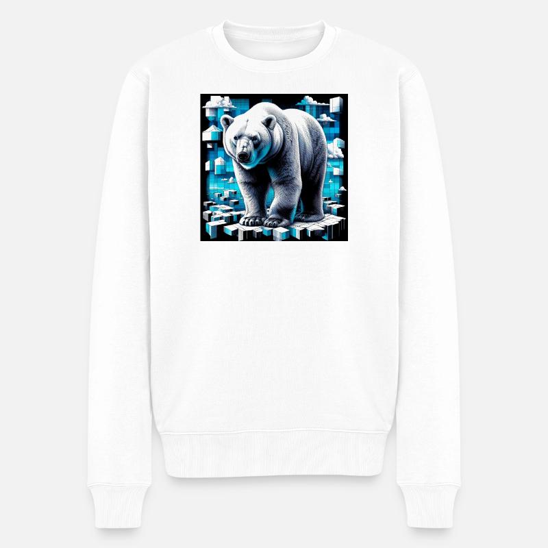 Eisbär - Männer Premium Bio Pullover - Weiß