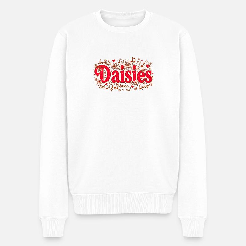 Fröhliches Damenlieder-Design - Männer Premium Bio Pullover - Weiß