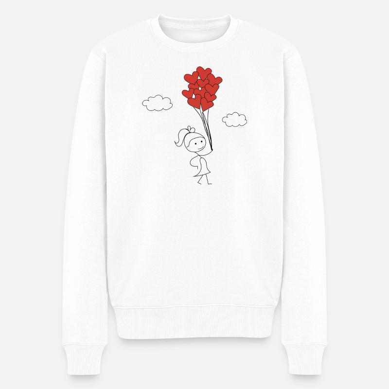 Süßes Mädchen - Männer Premium Bio Pullover - Weiß
