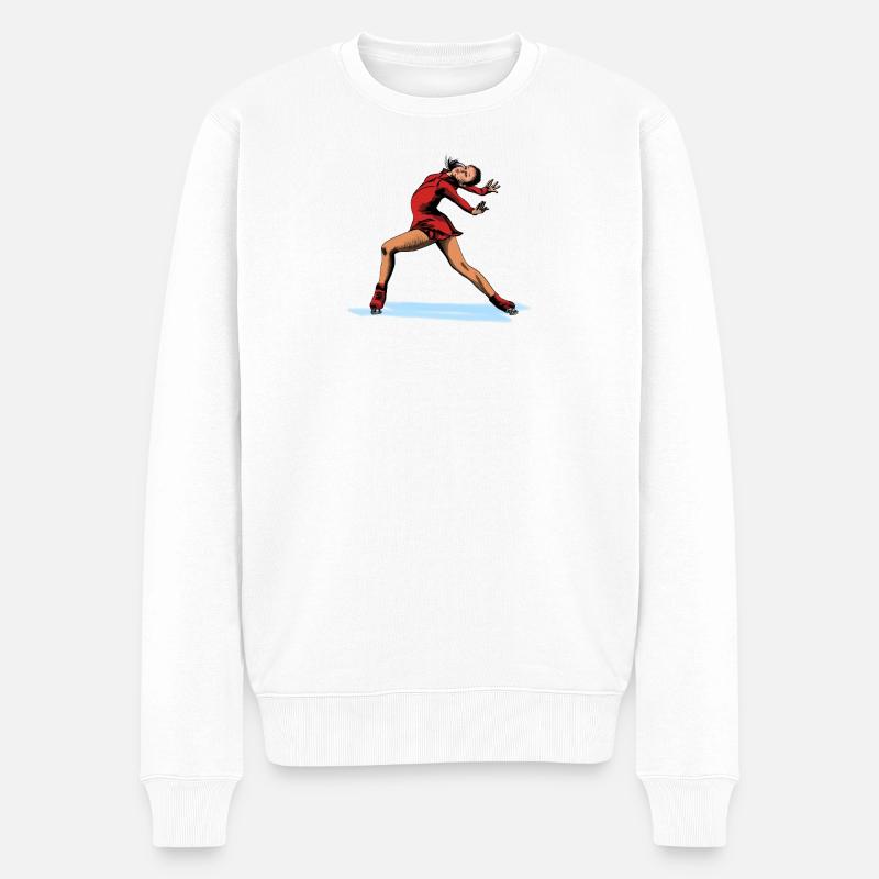 Eiskunstlauf Tänzerin Illustration - Männer Premium Bio Pullover - Weiß