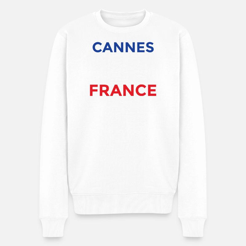 Cannes Liebe Frankreich Design - Männer Premium Bio Pullover - Weiß