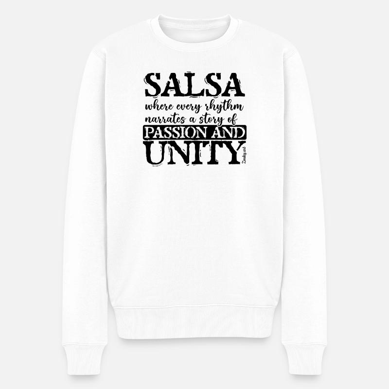 T-shirt Salsa Cubaine Rythme et Passion - Pull Premium bio Homme - blanc