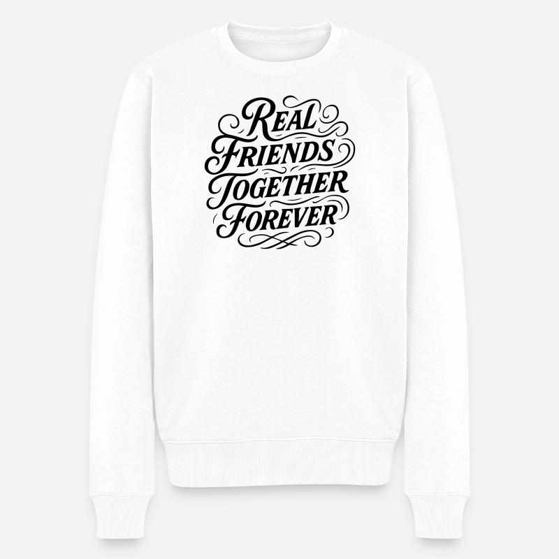 De vrais amis Amitié pour toujours - Pull Premium bio Homme - blanc