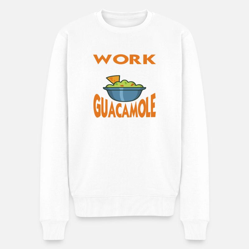 I'm Done With Work Let's Eat Guacamole - Männer Premium Bio Pullover - Weiß