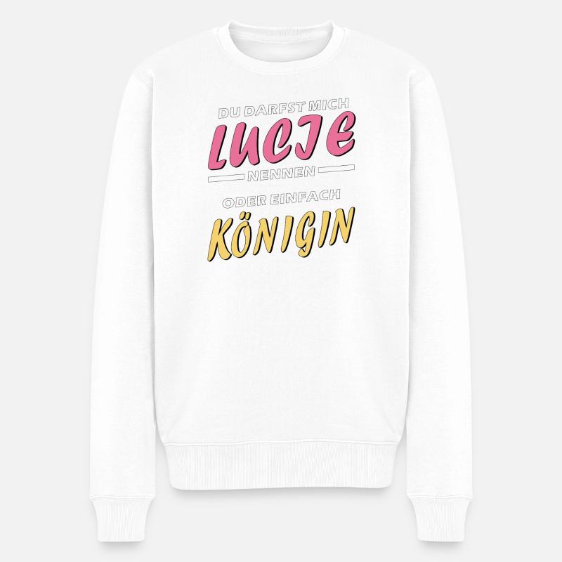 LUCIE KÖNIGIN - Männer Premium Bio Pullover - Weiß