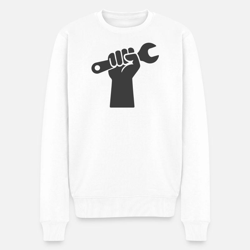 Clé à main forte icône - Pull Premium bio Homme - blanc