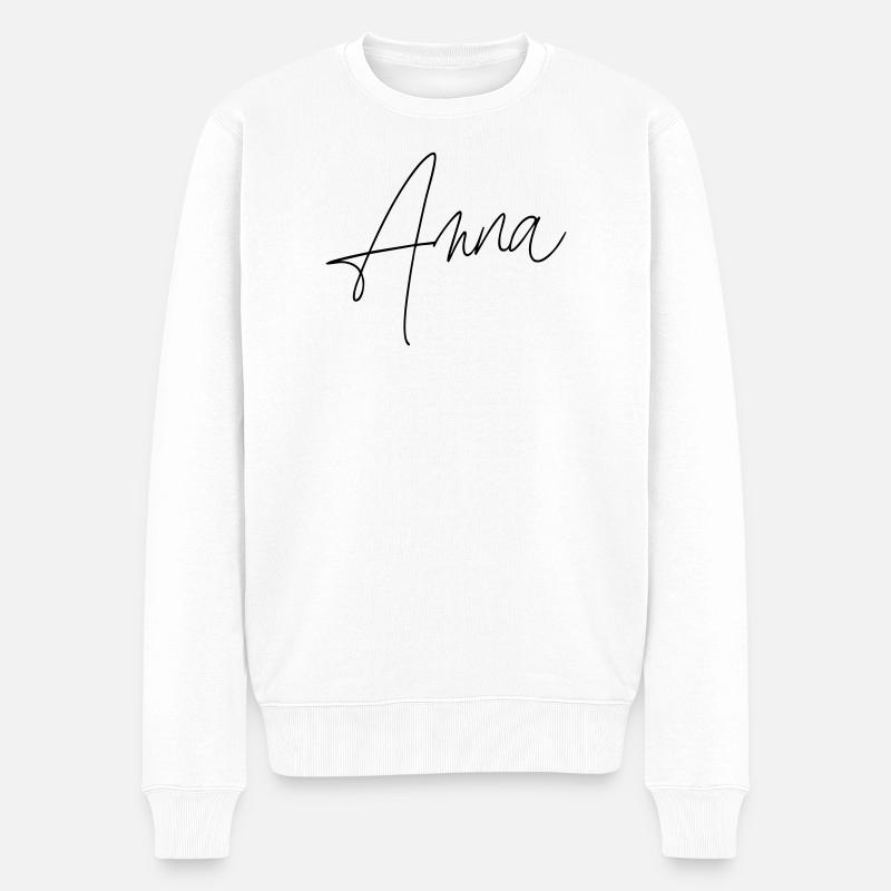 anna / handschrift design - Männer Premium Bio Pullover - Weiß
