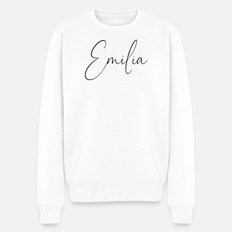 emilia / handschrift design personalisiert - Männer Premium Bio Pullover - Weiß