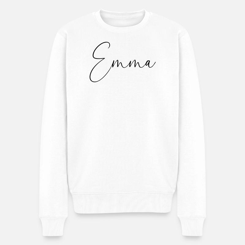 Emma / Conception personnalisée de l’écriture manuscrite - Pull Premium bio Homme - blanc