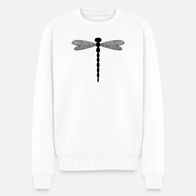 Komplizierte Libelle - Männer Premium Bio Pullover - Weiß