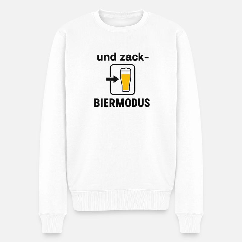 Biermodus Smartphone Design - Männer Premium Bio Pullover - Weiß
