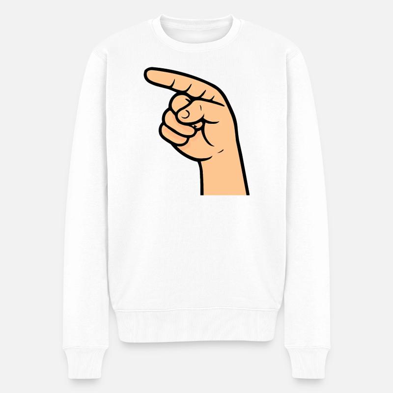 Main Index Bande dessinée - Pull Premium bio Homme - blanc