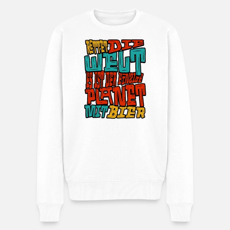 Rettet_die_welt - Pull Premium bio Homme - blanc
