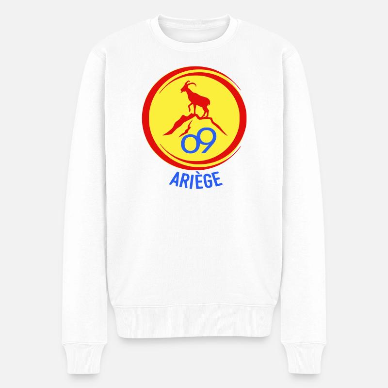 Alpensteinbock Ariège 09 - Männer Premium Bio Pullover - Weiß