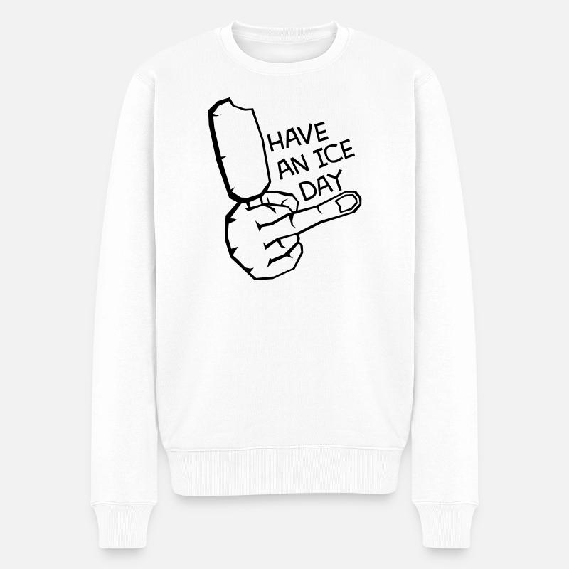 HAV E NICE DAY - Männer Premium Bio Pullover - Weiß