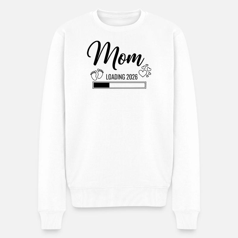 Mom Loading 2026 - Männer Premium Bio Pullover - Weiß