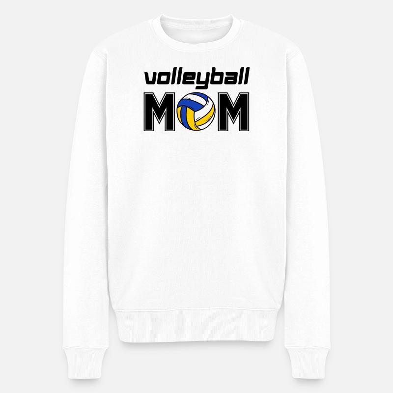Volleyball-Mom - Männer Premium Bio Pullover - Weiß