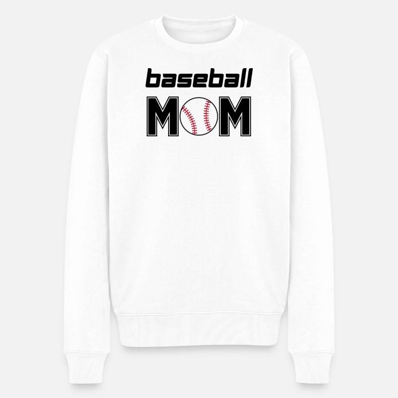 Baseball-Mom - Männer Premium Bio Pullover - Weiß