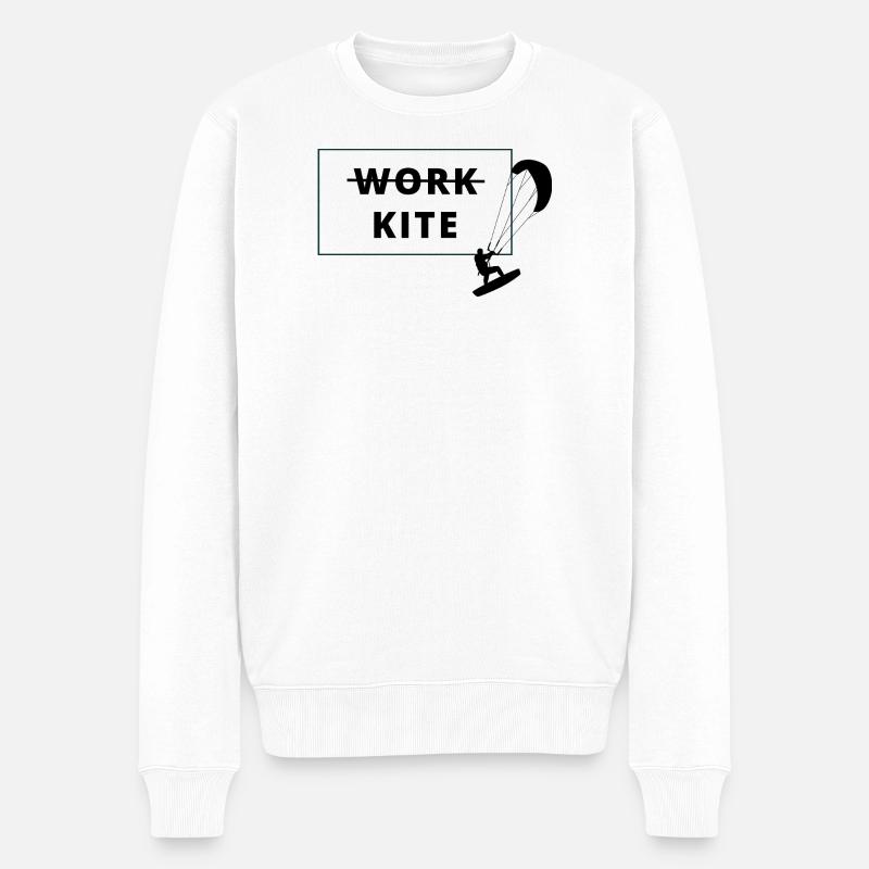 Kitesurf, pas de travail - kite - Pull Premium bio Homme - blanc